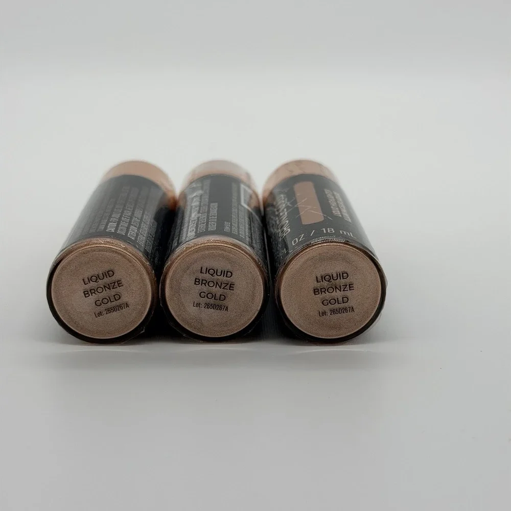 New Lot of 3 Revolution Bronze Gold Liquid Highlighter - 0.61 fl. oz.